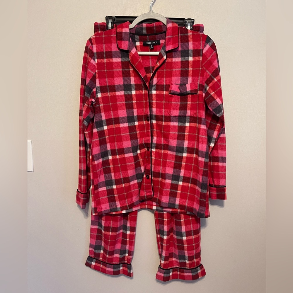 Ellen Tracy Plaid Fleece Pajama Set